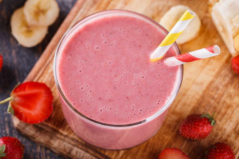 image Apple Banana and Strawberry Smoothie