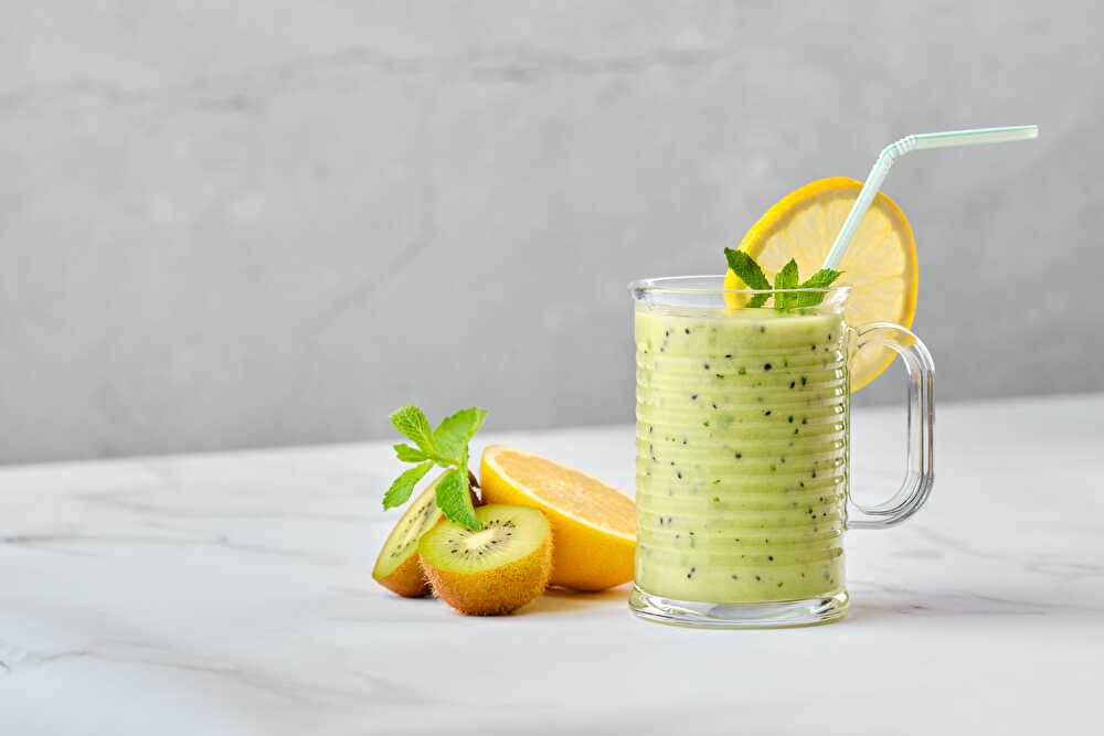 image Banana Smoothie, Kiwi, Lemon Sorbet Green Tea