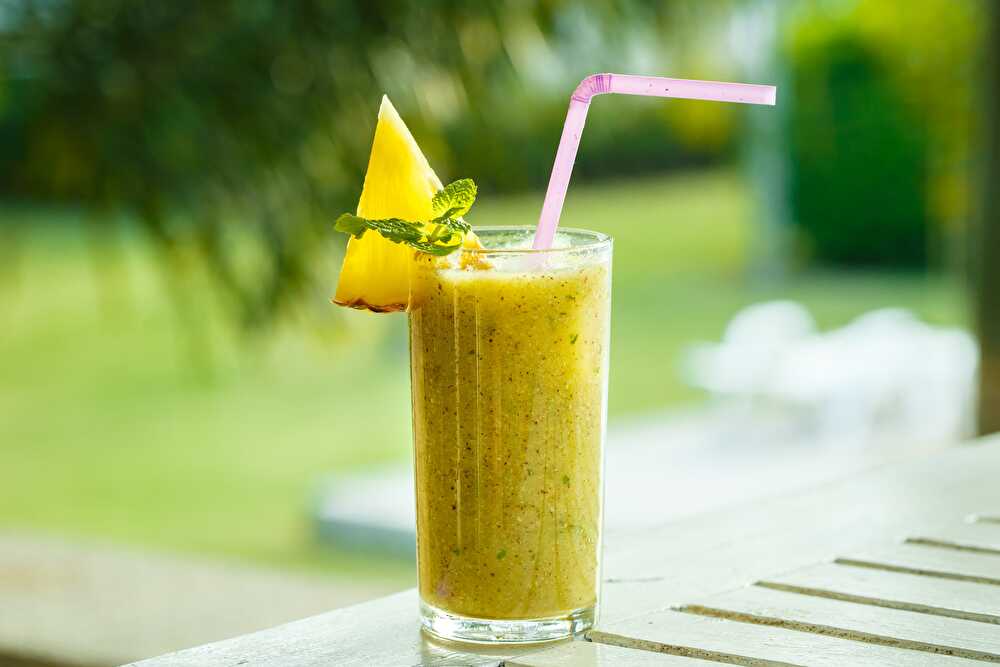 image Cucumber smoothie pineapple mint