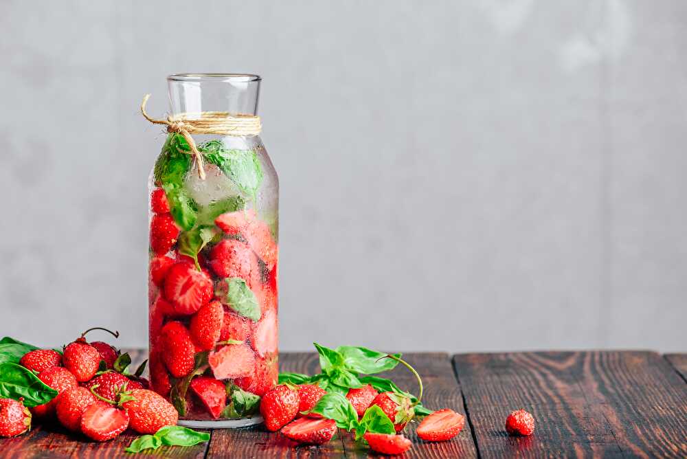 image Strawberry Basil Detox Water