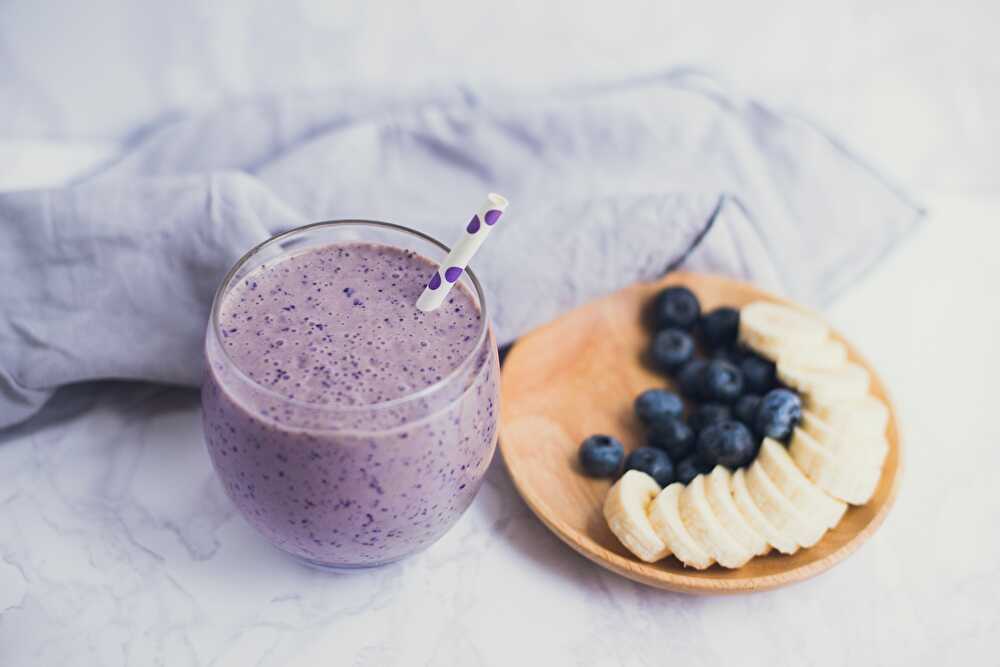 image Vanilla Banana and Blueberry Goat Milk Smoothie