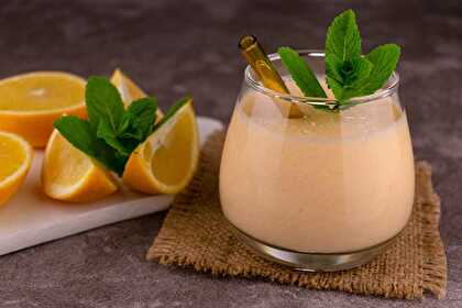 Melon Banana Orange and Mint Smoothie