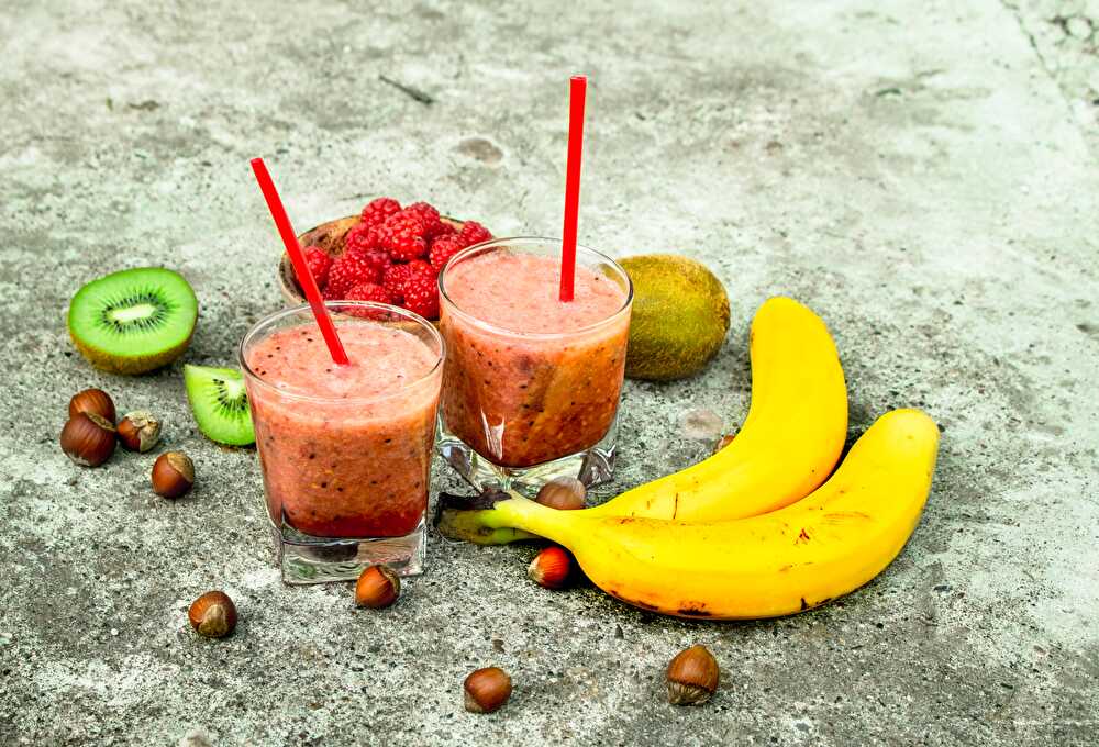 image Kiwi Banana Raspberry Hazelnut Smoothie