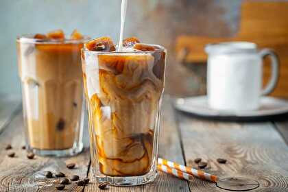 Iced Creamy Coffee with Coffee Ice Cubes