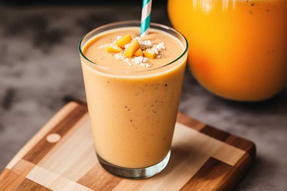 image Creamy Tropical Mango, Orange, and Banana Smoothie