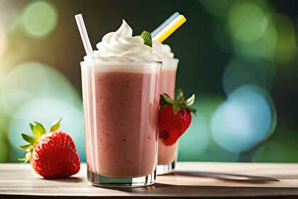 Strawberry Milkshake with Whipped Cream