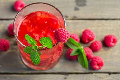 Raspberry-Mint Cocktail