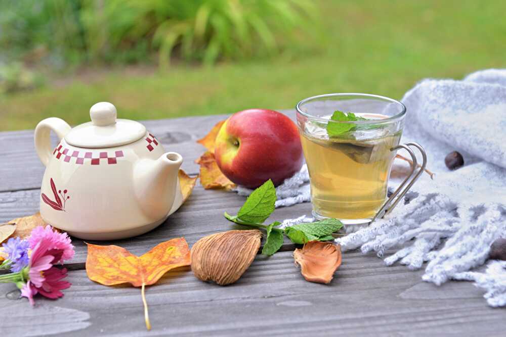 image Refreshing White Tea and Apple Cocktail