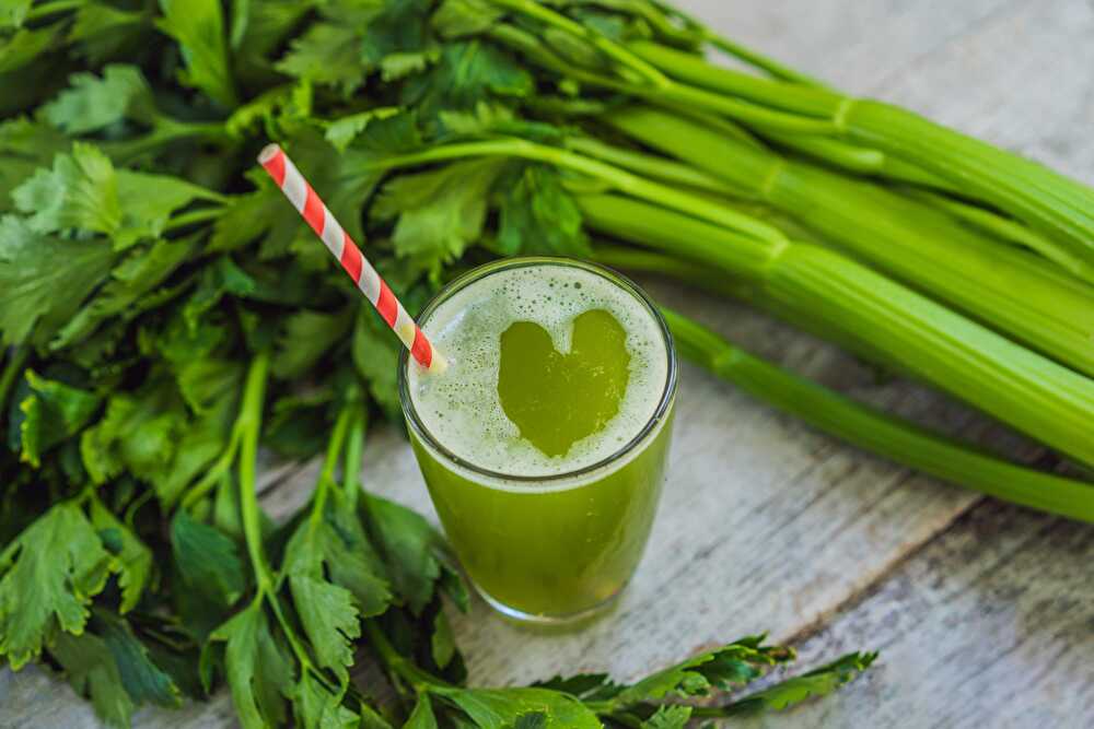 image Detoxifying Celery Juice in the Blender