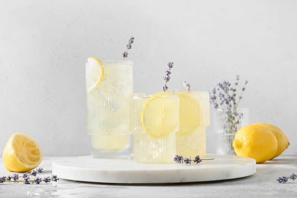 image Lavender and Meyer Lemon Cocktail - A Variation of the Tom Collins