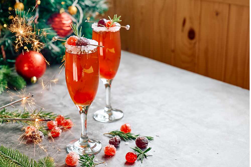 image Sparkling Festive Cranberry and Raspberry Cocktail