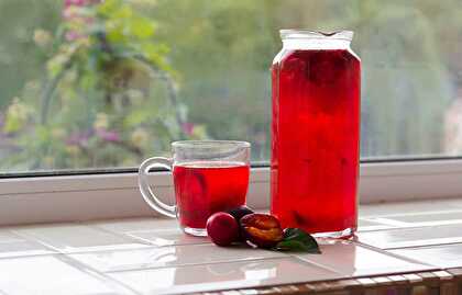 Sparkling Plum and Cherry Lemonade