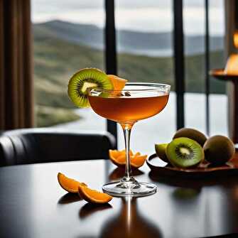 Mandarin-Kiwi Cognac Cocktail
