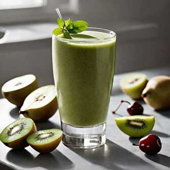 Exotic Kiwi, Cherry, and Pear Smoothie