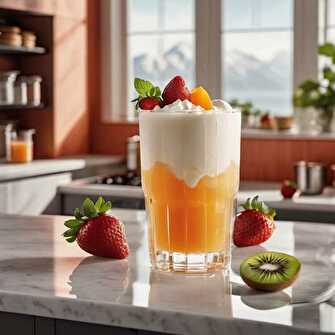 Festive Vanilla and Whipped Cream Fruit Juice