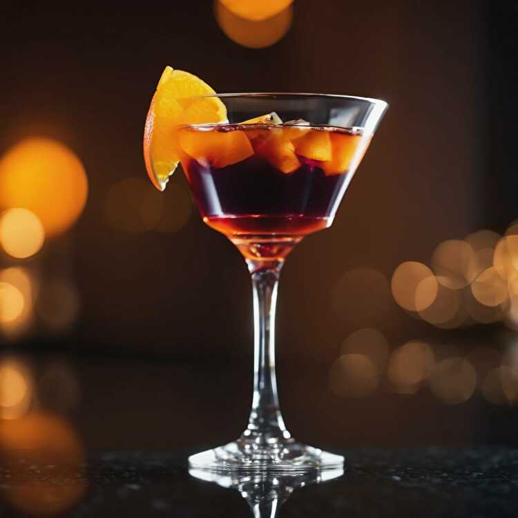 image Vodka and Blackberry Cocktail with an Orange Twist